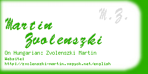 martin zvolenszki business card